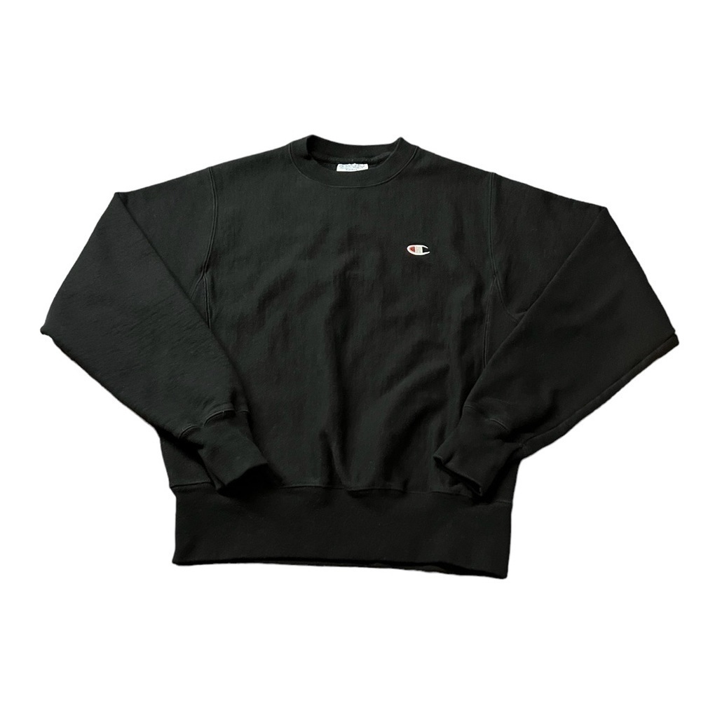 CHAMPION WOMENS BLACK REVERSE WEAVE VINTAGE STYLE HEAVY SWEATSHIRT SIZE SMALL